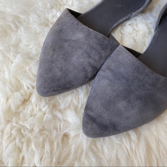 Vince Nina D'Orsay Grey Suede Flats Size 6 - Picture 6 of 8